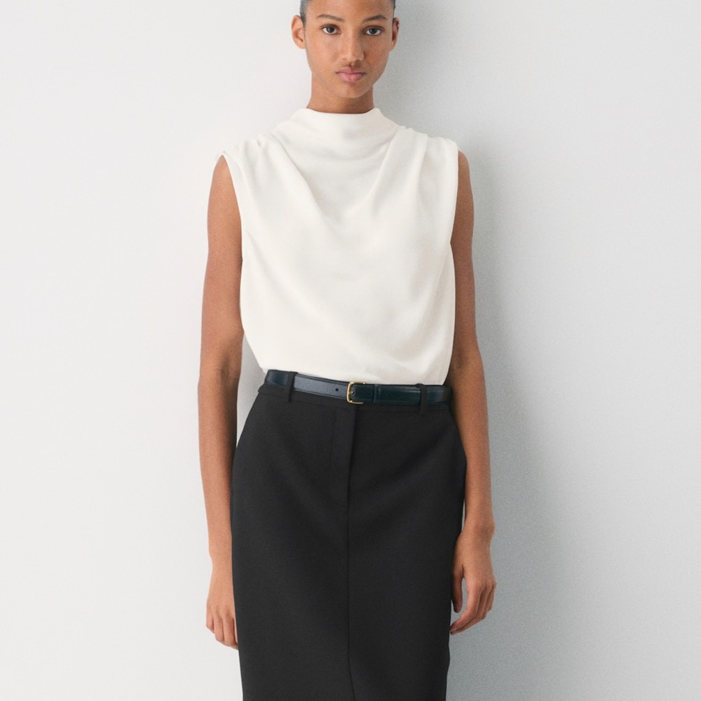 Babaton Cream Draped Blouse Aritzia